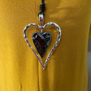 Silver and Pewter long necklace (no earring)